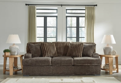 Sofa In Solid Chocolate Fabric