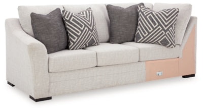Left-Arm Facing Sofa with Corner Wedge In Solid Stone Next-Gen Nuvella™;Fabric;Performance Fabric