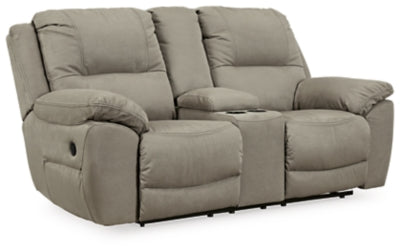 Reclining Loveseat with Console In Solid Putty Next-Gen Gaucho;Fabric