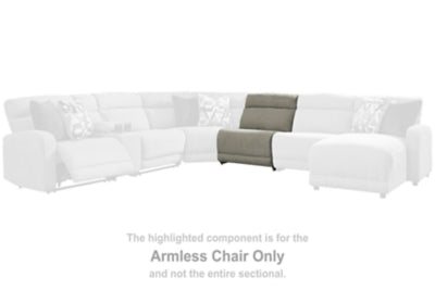 Armless Chair In Solid Stone Fabric