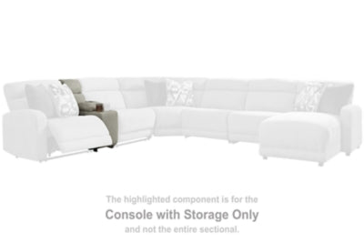 Console with Storage In Solid Stone Fabric