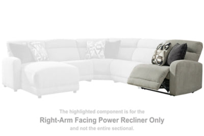 Right-Arm Facing Power Recliner In Solid Stone Fabric
