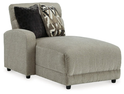 Left-Arm Facing Power Reclining Back Chaise In Solid Stone Fabric