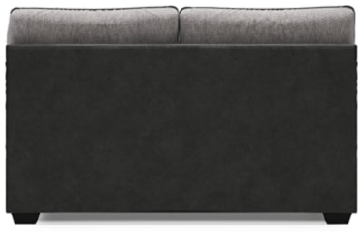 Armless Loveseat In Solid Pewter Fabric