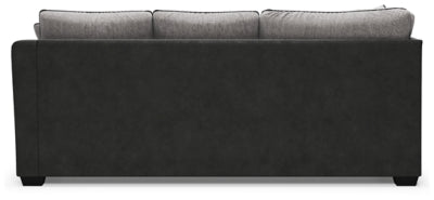 Right-Arm Facing Sofa with Corner Wedge In Solid Pewter Fabric