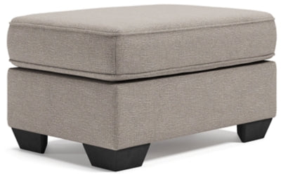 Ottoman In Solid Stone Fabric