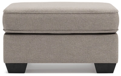Ottoman In Solid Stone Fabric
