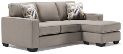 Sofa Chaise In Solid Stone Fabric