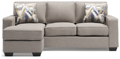 Sofa Chaise In Solid Stone Fabric