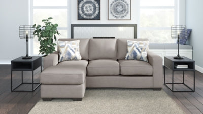Sofa Chaise In Solid Stone Fabric