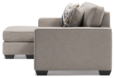 Sofa Chaise In Solid Stone Fabric