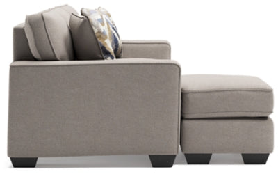 Sofa Chaise In Solid Stone Fabric