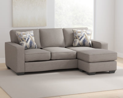 Sofa Chaise In Solid Stone Fabric