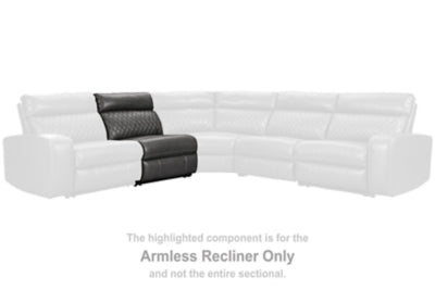 Armless Recliner In Solid Gray Fabric