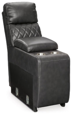 Console with Storage In Solid Gray Fabric