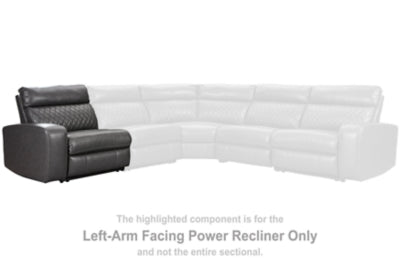 Left-Arm Facing Power Recliner In Solid Gray Fabric