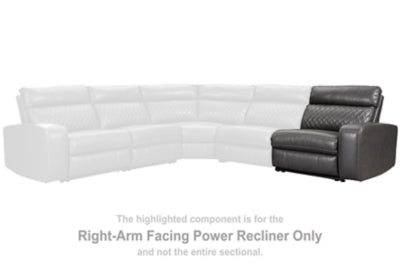 Right-Arm Facing Power Recliner In Solid Gray Fabric