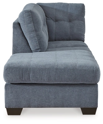 Left-Arm Facing Corner Chaise In Solid Denim Fabric