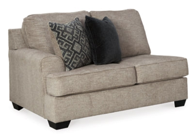 Left-Arm Facing Loveseat In Solid Stone Fabric