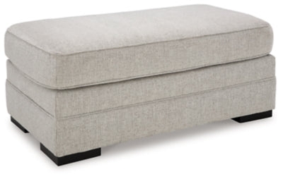 Ottoman In Solid Shadow Fabric