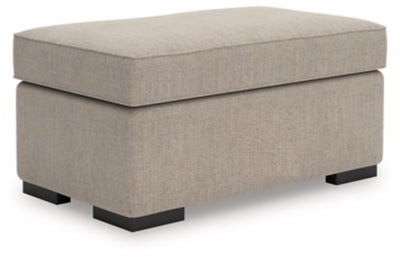 Ottoman In Solid Heather Fabric