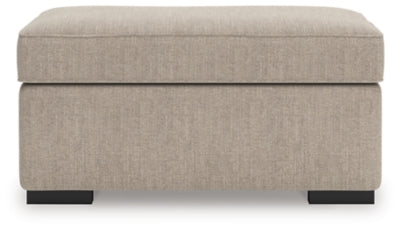 Ottoman In Solid Heather Fabric
