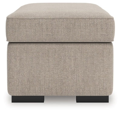 Ottoman In Solid Heather Fabric