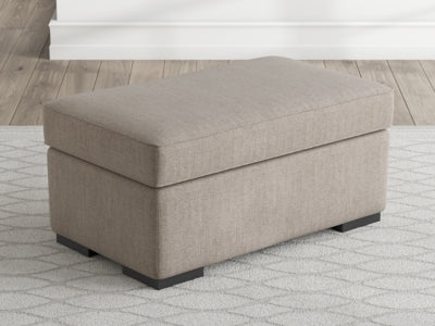 Ottoman In Solid Heather Fabric