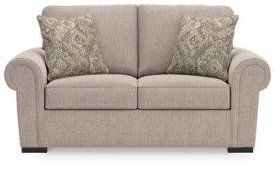 Loveseat In Solid Heather Fabric