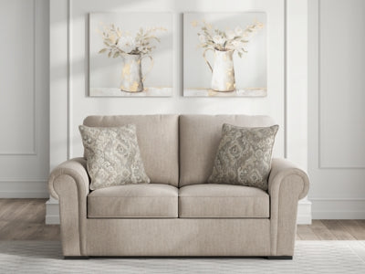 Loveseat In Solid Heather Fabric