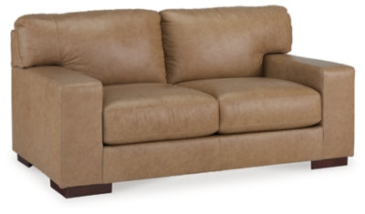 Loveseat In Solid Tumbleweed Leather Match