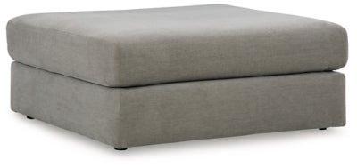 Oversized Accent Ottoman In Solid Ash Fabric