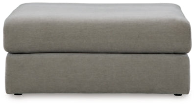 Oversized Accent Ottoman In Solid Ash Fabric