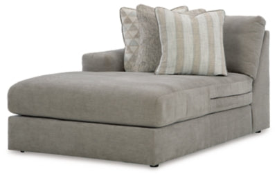 Left-Arm Facing Corner Chaise In Solid Ash Fabric