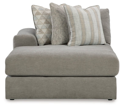 Left-Arm Facing Corner Chaise In Solid Ash Fabric
