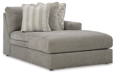 Right-Arm Facing Corner Chaise In Solid Ash Fabric