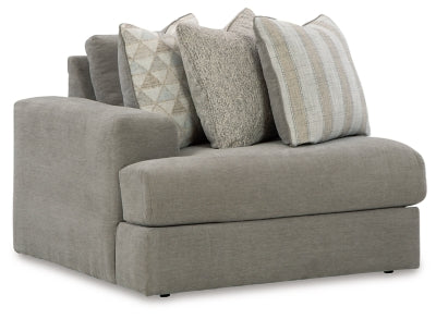 Left-Arm Facing Corner Chair In Solid Ash Fabric
