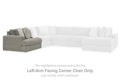 Left-Arm Facing Corner Chair In Solid Ash Fabric