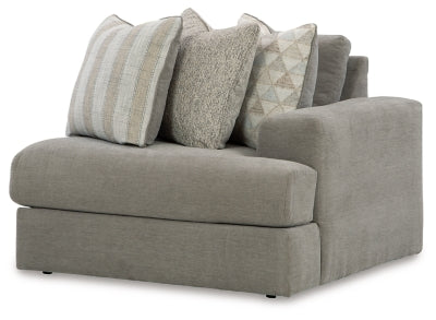 Right-Arm Facing Corner Chair In Solid Ash Fabric