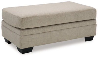 Ottoman In Solid Taupe Fabric