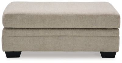 Ottoman In Solid Taupe Fabric