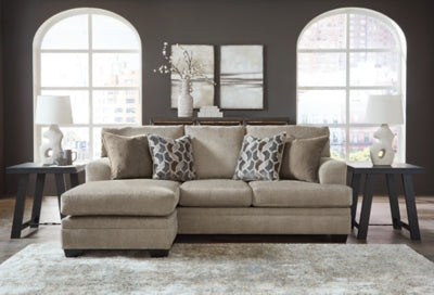 Sofa Chaise In Solid Taupe Fabric