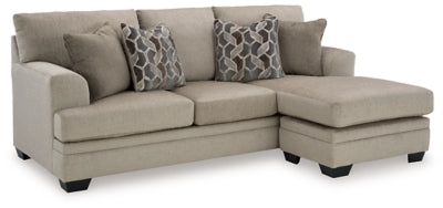 Sofa Chaise In Solid Taupe Fabric