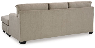 Sofa Chaise In Solid Taupe Fabric