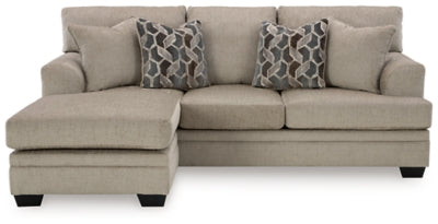 Sofa Chaise In Solid Taupe Fabric