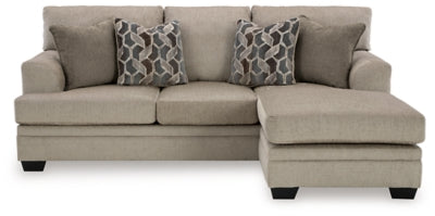 Sofa Chaise In Solid Taupe Fabric