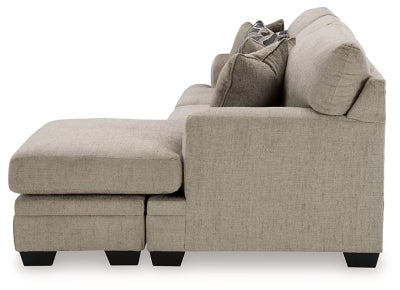 Sofa Chaise In Solid Taupe Fabric