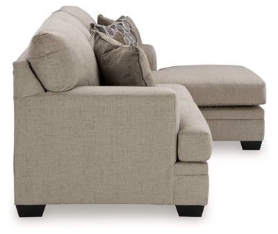 Sofa Chaise In Solid Taupe Fabric