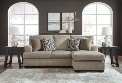 Sofa Chaise In Solid Taupe Fabric