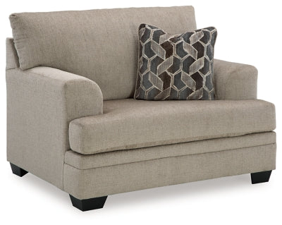 Oversized Chair In Solid Taupe Fabric
